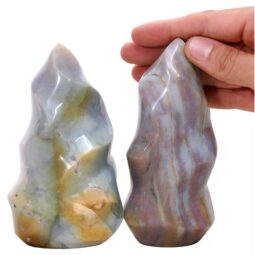 Madagascar Ocean Jasper Flame Set 2 P2148 | Crystal Factory