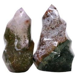 Madagascar Ocean Jasper Flame Set 2 P2149 | Crystal Factory