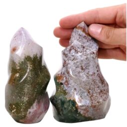 Madagascar Ocean Jasper Flame Set 2 P2149 | Crystal Factory