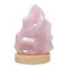 Rose Quartz Polished Flame Crystal with LED Large Light Base K1203 | Crystal Factory