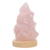 Rose Quartz Polished Flame Crystal with LED Large Light Base K1204 | Crystal Factory