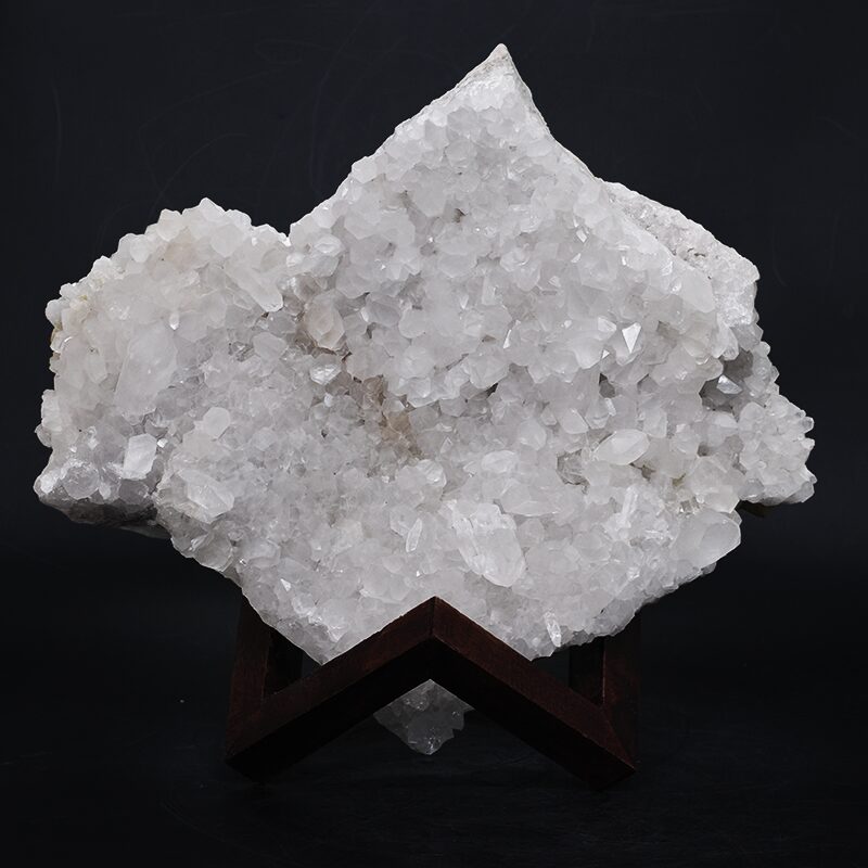 7.7kg Clear Quartz Cluster on Timber Stand 12cm S1574 3 Clear Quartz Cluster on Timber Stand 12cm S1574 | Crystal Factory