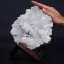 Clear Quartz Cluster on Timber Stand 12cm S1575 | Crystal Factory