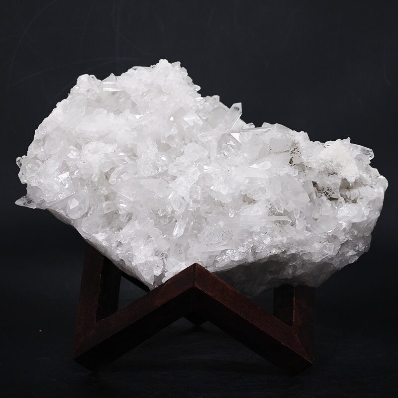 6.3kg Clear Quartz Cluster on Timber Stand 12cm S1576 3 Clear Quartz Cluster on Timber Stand 12cm S1576 | Crystal Factory