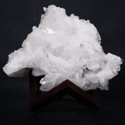 Clear Quartz Cluster on Timber Stand 12cm S1579 | Crystal Factory