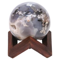 Agate Sphere with 8cm Timber Display Stand T3096 | Crystal Factory