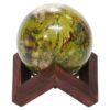 Green Opal Sphere with 8cm Timber Display Stand T3097 | Crystal Factory