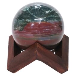 Ocean Jasper Sphere with 8cm Timber Display Stand T3098 | Crystal Factory