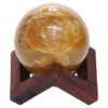 Peach Moonstone Sphere with 8cm Timber Display Stand T3101 | Crystal Factory