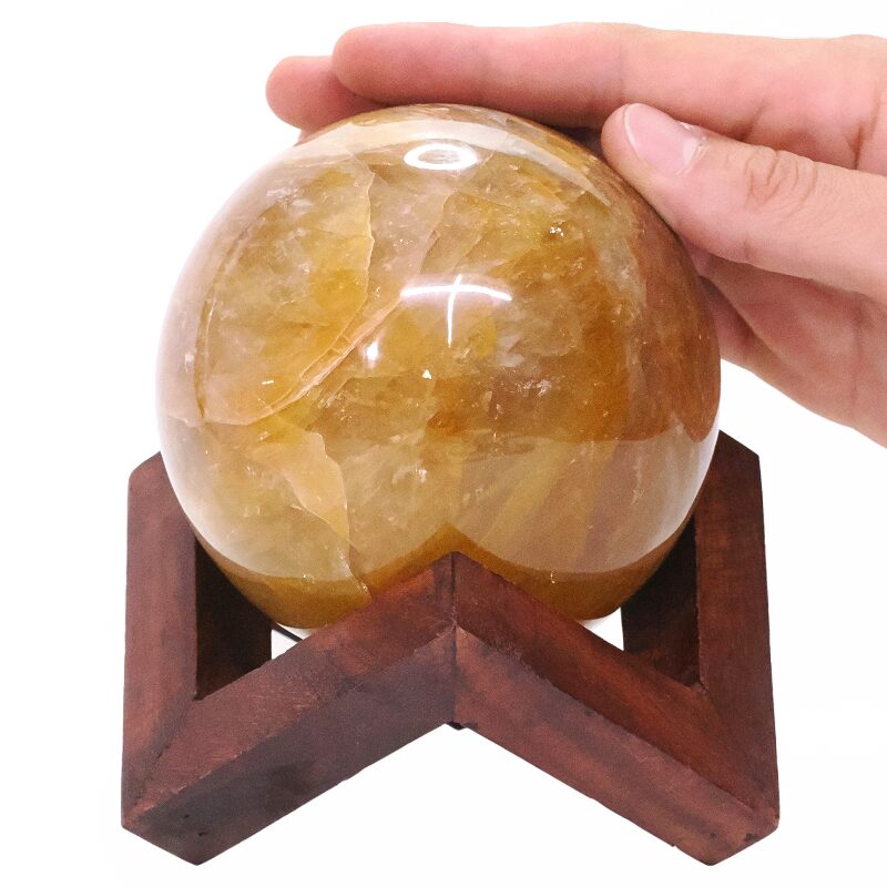 1.4kg Peach Moonstone Sphere with Timber Display 8cm Stand T3101 4 Peach Moonstone Sphere with 8cm Timber Display Stand T3101 | Crystal Factory