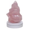 Rose Quartz Polished Flame w/ Electric Rotating Base T3102 | Crystal Factory