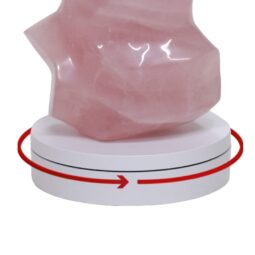 Rose Quartz Polished Flame w/ Electric Rotating Base T3102 | Crystal Factory
