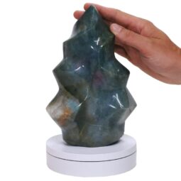 Ocean Jasper Polished Flame w/ Electric Rotating Base T3103 | Crystal Factory