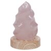 1.1kg Rose Quartz Polished Flame w/ Electric Rotating Base LED lighting T3108 1