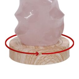 1.1kg Rose Quartz Polished Flame w/ Electric Rotating Base LED lighting T3108 8