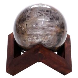 Moonstone Sphere with Timber Display 8cm Stand T3109 | Crystal Factory