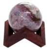 Ocean Jasper Sphere with Timber Display 8cm Stand T3110 | Crystal Factory