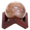 Peach Moonstone Sphere with Timber Display 8cm Stand T3114 | Crystal Factory