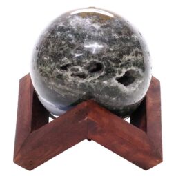Ocean Jasper Sphere with Timber Display 8cm Stand T3118 | Crystal Factory