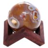 Ocean Jasper Sphere with Timber Display 8cm Stand T3125 | Crystal Factory