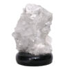 Clear Quartz Druze Lamp on Black Marble Base – White LED Bulb N2291 | Crystal Factory