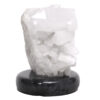 Clear Quartz Druze Lamp on Black Marble Base – White LED Bulb N2292 | Crystal Factory