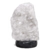 Clear Quartz Druze Lamp on Black Marble Base – White LED Bulb N2293 | Crystal Factory