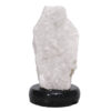 Clear Quartz Druze Lamp on Black Marble Base – White LED Bulb N2294 | Crystal Factory