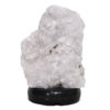 Clear Quartz Druze Lamp on Black Marble Base – White LED Bulb N2295 | Crystal Factory
