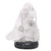 Clear Quartz Druze Lamp on Black Marble Base – White LED Bulb N2297 | Crystal Factory