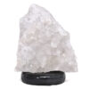 Clear Quartz Druze Lamp on Black Marble Base – White LED Bulb N2298 | Crystal Factory
