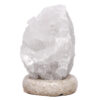 Clear Quartz Druze Lamp on Black Marble Base – White LED Bulb N2299 | Crystal Factory