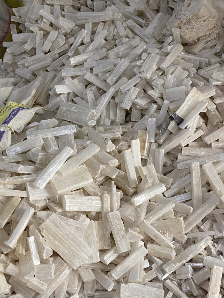 How We Travel the World to Source Our Crystals - Morocco 2024 14 Interior of a Moroccan selenite processing factory