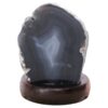 Blue Agate Crystal Lamp with Wooden Base - Blue LED - K1218 | Crystal Factory