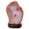 3.2kg Pink Agate Crystal Lamp with Wooden Base - Purple LED - K1223 1 Pink Agate Crystal Lamp with Wooden Base - Purple LED - K1223 | Crystal Factory