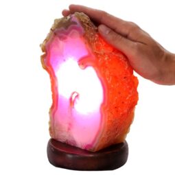 3.2kg Pink Agate Crystal Lamp with Wooden Base - Purple LED - K1223 5 Pink Agate Crystal Lamp with Wooden Base - Purple LED - K1223 | Crystal Factory
