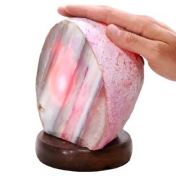 3.5kg Pink Agate Crystal Lamp with Wooden Base - Purple LED - K1225 5 Pink Agate Crystal Lamp with Wooden Base - Purple LED - K1225 | Crystal Factory