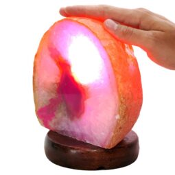 3kg Pink Agate Crystal Lamp with Wooden Base - Purple LED - K1226 5 Pink Agate Crystal Lamp with Wooden Base - Purple LED - K1226 | Crystal Factory