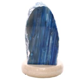 Blue Agate Crystal Lamp with Marble Base - Blue LED - K1227 | Crystal Factory