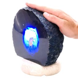 5.4kg Blue Agate Crystal Lamp with Marble Base - Blue LED - K1229 5 Blue Agate Crystal Lamp with Marble Base - Blue LED - K1229 | Crystal Factory