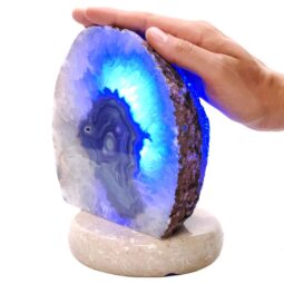 3.4kg Blue Agate Crystal Lamp with Marble Base - Blue LED - K1230 5 Blue Agate Crystal Lamp with Marble Base - Blue LED - K1230 | Crystal Factory