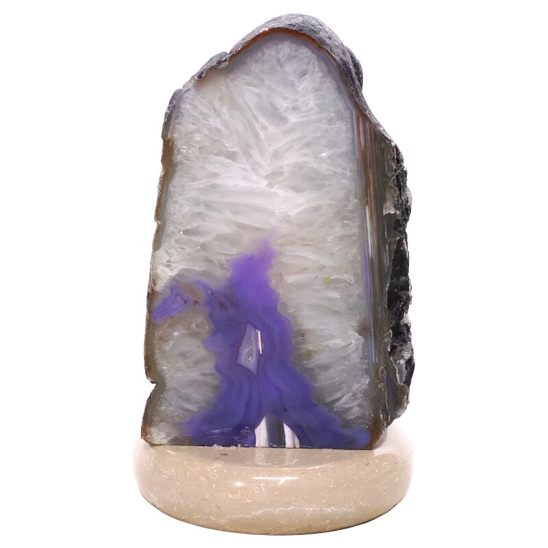 3kg Blue Agate Crystal Lamp with Marble Base - Blue LED - K1232 3 Blue Agate Crystal Lamp with Marble Base - Blue LED - K1232 | Crystal Factory