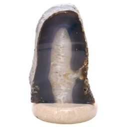 Blue Agate Crystal Lamp with Marble Base - Blue LED - K1233 | Crystal Factory