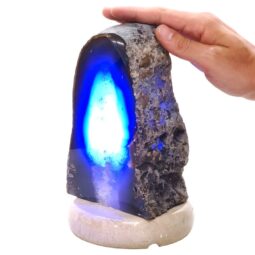 3kg Blue Agate Crystal Lamp with Marble Base - Blue LED - K1232 5 Blue Agate Crystal Lamp with Marble Base - Blue LED - K1233 | Crystal Factory