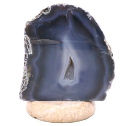 Blue Agate Crystal Lamp with Marble Base - Blue LED - K1235 | Crystal Factory