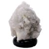 Clear Quartz Druze Lamp on Marble Base – White LED Bulb N2300 | Crystal Factory