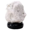 Clear Quartz Druze Lamp on Marble Base – White LED Bulb N2301 | Crystal Factory