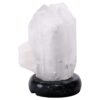 Clear Quartz Druze Lamp on Marble Base – White LED Bulb N2302 | Crystal Factory