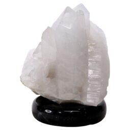 Clear Quartz Druze Lamp on Marble Base – White LED Bulb N2303 | Crystal Factory