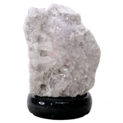 Clear Quartz Druze Lamp on Marble Base – White LED Bulb N2304 | Crystal Factory